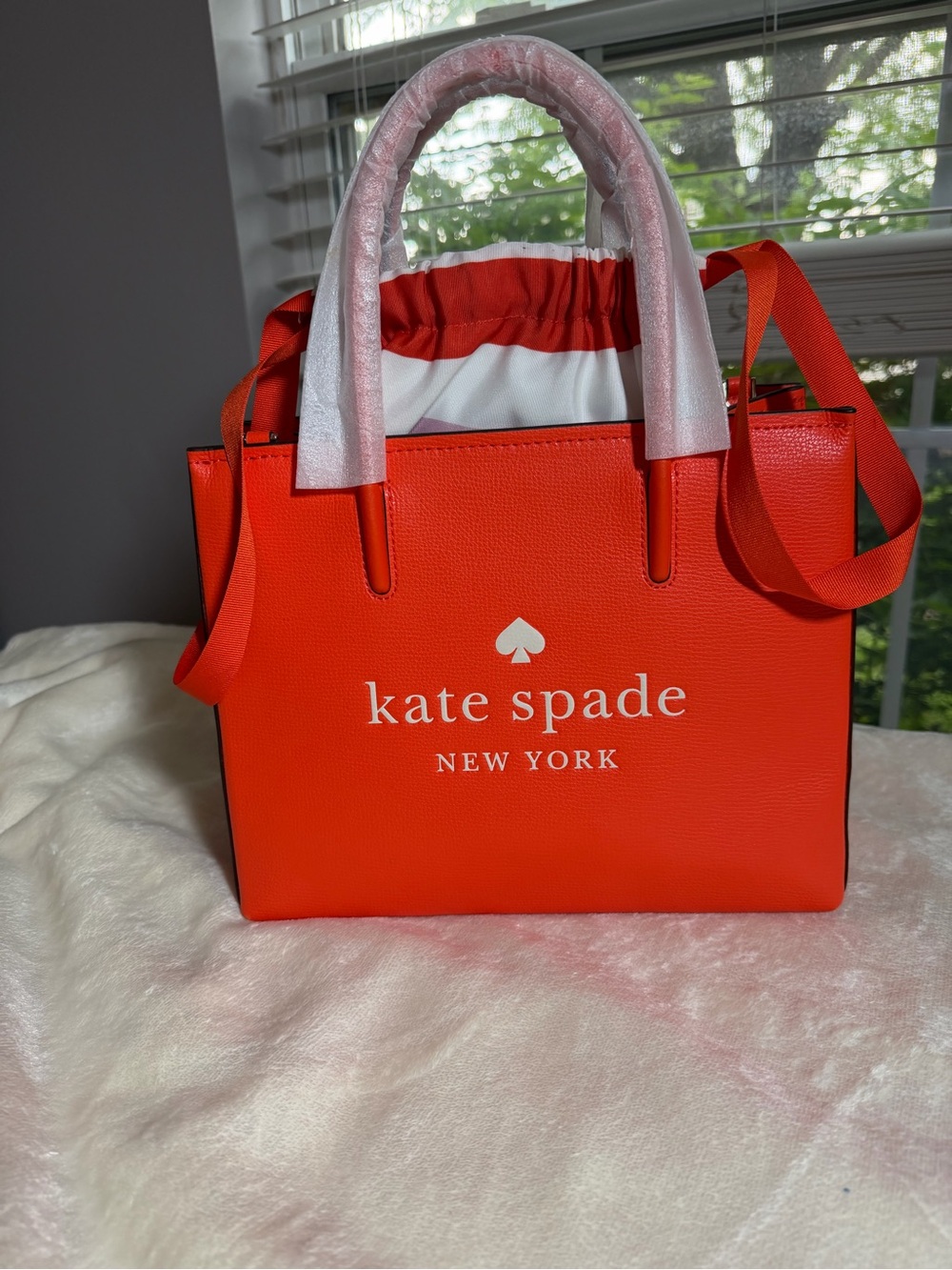 Kate Spade New York Trista Coral Leather Tote Bag